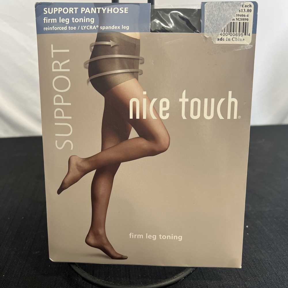 Nice Touch Women's Support Firm‎ Leg Toning Pantyhose Control Top Sz AB Black